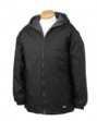 Fleece-Lined Hooded Jacket - 100% rip-stop nylon lightweight hooded jacket; poly...