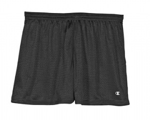 Ladies' Active Mesh Shorts - 100% polyester mesh shorts; 4.5" inseam, logo elastic inside waist with drawstring; liner; "c" logo at left hem; tagless