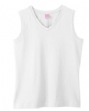 Women's Combed Ringspun V-Neck Sleeveless T-Shirt - 5.5 oz., 100% combed rin...