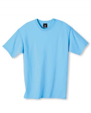 6.1 oz Ringspun Cotton Beefy-T - 100% ringspun cotton, 6.1 oz. Double-needle stitching throughout; seamless rib at neck; shoulder-to-shoulder tape; heather blue has natural shade variations and is 100% cotton unique to Beefy colored heathers; ash is 99% cotton, 1% polyester; light steel is 90% cotton, 10% polyester; charcoal heather is 60% cotton, 40% polyester.  