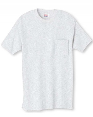 6.1 oz Ringspun Cotton Beefy-T with Pocket - 100% ringspun cotton, 6.1 oz. Double-needle stitching throughout; seamless rib at neck; shoulder-to-shoulder tape; heather blue has natural shade variations and is 100% cotton unique to Beefy colored heathers; ash is 99% cotton, 1% polyester; light steel is 90% cotton, 10% polyester; charcoal heather is 60% cotton, 40% polyester.  
