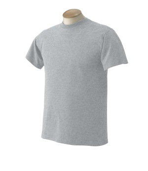 Best 5.4 oz 50/50 T-shirt - 50% cotton, 50% polyester, 5.4 oz. seamless rib at neck; shoulder-to-shoulder tape; double-needle stitching on sleeves and hem.