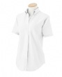 Women's Short-Sleeve Wrinkle-Resistant Oxford - 60/40 cotton/poly. Soft butt...