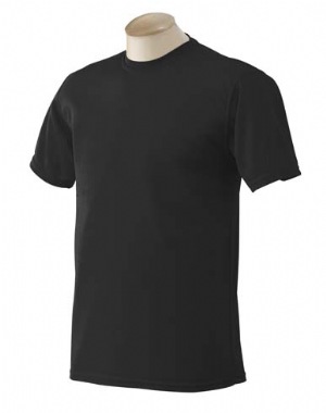 Mens Wicking Short-Sleeve T-shirt - 100% polyester. fabric wicks moisture away from body; self-fabric neck with topstitching; set-in sleeves; double-needle stitching on sleeves and bottom hem.