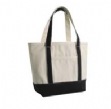 Banker's Tote Bag - 100% heavy cotton canvas; contrast double-needle stitchi...