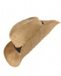 Straw Cowboy Hat - 100% raffia woven straw; removable cotton twill accent band w...