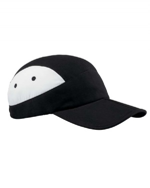 Folding Runner's Cap - 100% polyester microfiber. folding brim cap fits in back pocket; 5-panel; terry inside sweatband; embroidered "c" logo centered on back of cap; perfect for running or other exercise. 