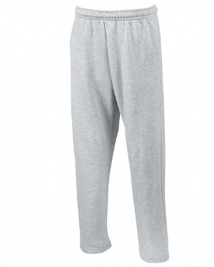 9.3 oz 50/50 Open Bottom Pocketed Sweatpants - 50% heavyweight cotton, 50% polyester, 9.3 oz; air jet spun yarn--softer feel and pill resistant; jersey lined side seam pockets; open bottom slight tapered leg; elastic drawstring waistband