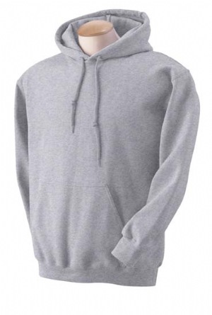 9.3 oz 50/50 Pullover Hooded Sweatshirt - 50% cotton, 50% polyester, 9.3 oz. double-needle stitching throughout; double-lined drawstring hood; rib cuffs with Lycra; pouch pocket. 