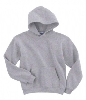 7.75 oz 50/50 Youth Hooded Sweatshirt - 50% cotton, 50% polyester, 7.75 oz. air-jet-spun yarn creates a smooth, low-pill surface for printing; double-needle stitching throughout; double-lined hood no drawstring; 1x1 athletic rib neck and cuffs with Lycra; pouch pockets.