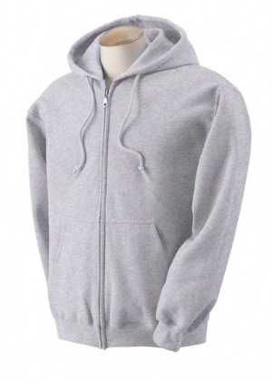 7.75 oz 50/50 Full-Zip Hood - 50% cotton, 50% polyester, 7.75 oz. air-jet-spun yarn creates a smooth, low-pill surface for printing; double-needle stitching throughout; athletic rib with Lycra; set-in sleeves; pouch pockets.