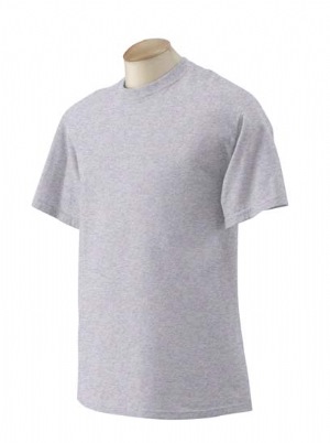 6.1 oz Ultra Cotton T-shirt - 100% cotton, 6.1 oz., preshrunk. Double-needle stitching throughout; seamless topstitched collar; taped neck and shoulders; ash is 99% cotton, 1% polyester; sport grey is 90% cotton, 10% polyester; heather cardinal, dark heather and heather indigo are 50% cotton, 50% polyester.