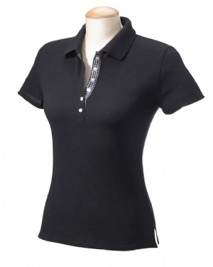 Newport Sheer Cotton Piqu Polo in Solid or Stripe - 100% sheer cotton. Garment washed; dyed-to-match satin ribbon trim on collar and side vents