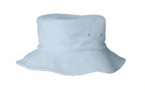 Taylor Baby Bucket Hat - 100% cotton ultrasoft jersey. two-panel construction; double self-fabric lined with embroidered self eyelets.