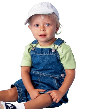 Tony 8 oz Denim Shortall - 100% cotton denim, 8 oz. light garment wash for softness; double-needle stitching throughout; antique silver t-bar hook for button tack; contrast red stitching at bar tack and button holes; snap leg closure.