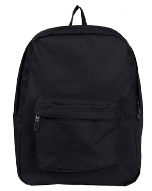 Campus Backpack - 600 denier polyester, 10 oz; full size school backpack; front-zipper pocket; ergonomic designed back strap with cross bar tacking; inside pocket