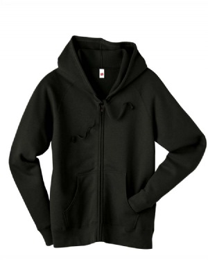 8 oz 80/20 Ladies Fleece Full-Zip Hoodie - 80% cotton, 20% polyester, 8 oz. styled for a feminine fit; light steel is 70% cotton, 30% polyester; 2 3/4" ribbed trim; covered zipper for across-the-chest decoration; raglan sleeves; cotton/spandex ribbed cuffs and waistband; dyed-to-match twill drawcord.