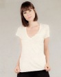 Women's Short-Sleeve V-Neck - 3.5 oz., 100% cotton jersey. Ribbed set-in col...