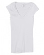 Women's Tori Sheer Rib Cap-Sleeve Deep V-Neck T-Shirt - 4 oz., 98/2 combed r...