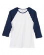 Women's 1x1 Baby Rib 3/4-Sleeve Contrast Raglan T-Shirt - 5.8 oz., 100% comb...